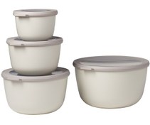 Resim Mepal Set Cirqula Round 4 Saklama Kabı 500 ML 1000 ML 2000 ML 3000 ML Beyaz 