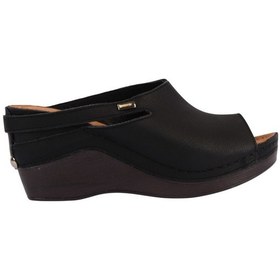 Resim Napa Shoes Ortopedik Konforlu Dolgu Topuk Ayarlanabilir Açık Burun Terlik Napa-1001 Siyah 