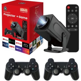 Resim BUFS Taşınabilir Game Projektör Full Hd 1080P 4k HY320 Projeksiyon Gamepad 