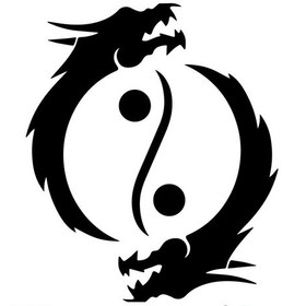 Resim Airbrush Tattoo Ying Yang Ejderha Yapışkanlı Stencil Süsleme Ve Boyama Kalıbı Stencil Kalıp 