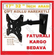 Resim 80 82 Ekran 30'' 32 '' İnch İnç Hareketli Askı Aparat Çift Kollu 
