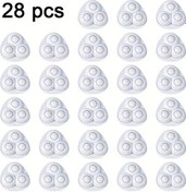 Resim Dashanshop 28 Parça Paslanmaz Çelik 360 Sessiz Tekerlekler Güçlü Yapışkanlı Beyaz Dolaş Pabuçları 