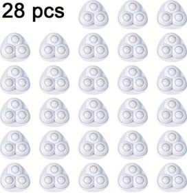 Resim Dashanshop 28 Parça Paslanmaz Çelik 360 Sessiz Tekerlekler Güçlü Yapışkanlı Beyaz Dolaş Pabuçları 