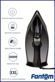 Resim FANTOM Forza 2600 Watt Seramik Tabanlı 200 gr Şok Buharlı Ütü 