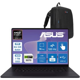 Resim Asus Proart P16 WH7606WX Amd Ryzen Aı 9 Hx 370 64GB DDR5 1TB SSD Freedos RTX5070 8gb Gddr7 16 Inç Dokunmatik 3k (2880 x 1800) OLED 0.2ms 120Hz 500NITS WRJ088WWF02 