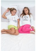 Resim For You Kids 4 Lü Follow Desen Fuşya Yeşil Pijama Takımı Diğer