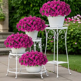Resim 4 adet UV Dayanıklı Yapay Petunia Asılı Çiçekler - Canlı Pembe Sahte Çiçek Dekoru, Dış Mekan Ön Verandalar, Bahçe Verandaları ve Bahar/Yaz Ev Dekoru için Mükemmel, Anneler Günü için 