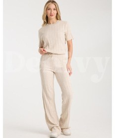 Resim Çizgili Relax Fit İkili Takım Dnv-000019 Taş 