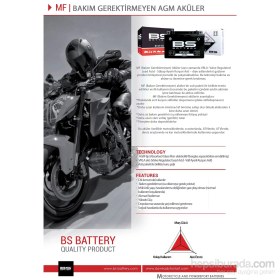 Resim BS Battery -Battery Btz10s- (Ytz10s- ) 12V 8,6Ah 190Cca Agm Bakımsız Motosiklet Aküsü 