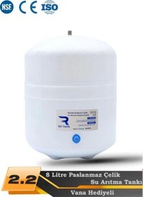 Resim Su Arıtma Cihazı Uyumlu Metal Genleşme Tankı Standart 8 Lt Su Arıtma Deposu Tank Vanası Hediyeli 