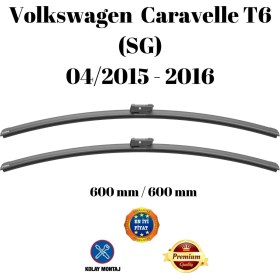 Resim Volkswagen Vw Caravelle T6 Sg 2015 2016 Uyumlu Ön Cam Muz Tipi Silecek Süpürgesi Seti 600/600mm Silbak 