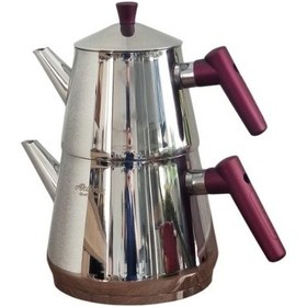 Resim Akdeniz Akd111 Çaydanlık Takımı Piramit Aile Boy Soft Şiraz 0203 3810 1,25-2,50l Inox 