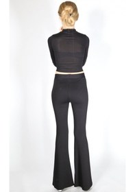 Resim Aysu Kadın Siyah Ispanyol Paça Çelik Örme Toparlayıcı Taytsiyahxl Siyah 