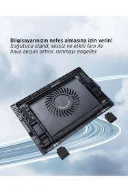 Resim Hype Store ErgoStand Laptop Soğutucu Stand | 5 Kademeli Açılı Ergonomik Tasarım | 140mm Sessiz Fan | 2 Port USB 