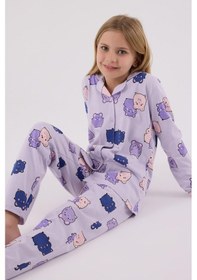 Resim Rolypoly Kız Çocuk Gömlek Pijama Lila-1759 Lila 