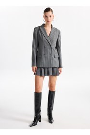 Resim Fabrika Gri - Beyaz Kadın Blazer F5WL-CKT0133 