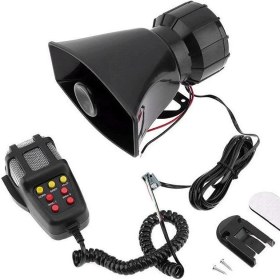 Resim Richard4 Evrensel Motosiklet Araba Alarm Sesi 7 Ton Korna 12V 100W Polis Megafon Hoparlör (Siyah) (Yurt Dışından) 