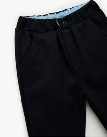 Resim Koton Düğme Detaylı Cepli Beli Lastikli Basic Pantolon Görünümlü Eşofman Altı Lacivert 6wmb40033tk Lacivert 