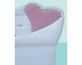 Resim Bengi Ticaret Başlık 90323 DK Tek Kişilik 90'lık Kalplı Model Tay Tüyü beyaz Kumaş El Yapım 