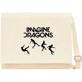 Resim Imagine Dragons Fall Krem Kanvas Postacı Çantası - Krem 