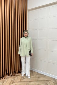 Resim Sara Blazer Ceket Yeşil 70147-YESIL - 2 Beden 