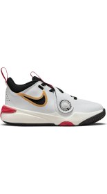 Resim Nike Team Hustle Basketball Shoes Bantlı Lastik Ipli Deri Basketbol Ayakkabısı Beyaz Kırmızı 