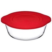 Resim Paşabahçe 59001 Kırmızı Plastik Kapaklı Yuvarlak Borcam 2100 CC 