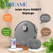 Resim Dreame Güçlü emiş Dikkat çekici temizlik Uyumlu Pro Robot Süpürge Siyah 