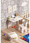 Resim Miracle 3d Çalışma Masası Ve Sırt Dayamalı Sandalye 2-6 Yaş Beyaz 