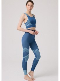 Resim Cottonhill Seamless Sporcu Kalın Askılı Balensiz Kadın Crop Top Büstiyer Turkuaz 