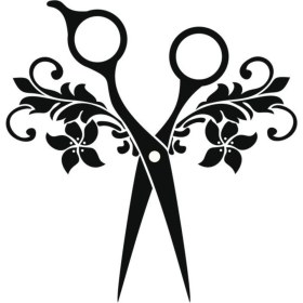 Resim Kuaför Işyeri Cam Sticker Güzel Kadın Makas Kesim Saç Berber Sticker - Çocuk Odası -Uyku - Duvar 