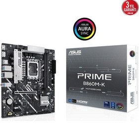 Resim Asus Prıme B860m-k, 8800mhz, 2xddr5 2xm.2, Hdmı, Dp, Intel Core Ultra Cpu Seri 2 , Lga1851 Soket Anakart 