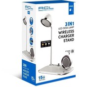 Resim ACL Aw6 3'ü 1 Arada Kablosuz Şarj Standı | Masa Lambası & Bluetooth Hoparlör | 15w Hızlı Şarj 