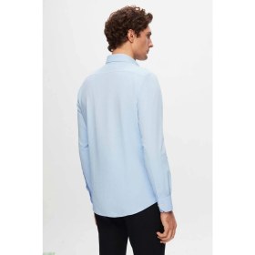 Resim D'S Damat Ds Damat Slim Fit Mavi Düz Gömlek 4HE02TR00139M 