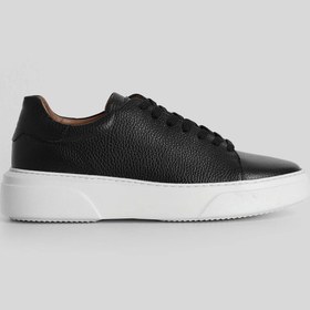 Resim Lufian Tommy Erkek Hakiki Deri Sneaker Ayakkabı Siyah 