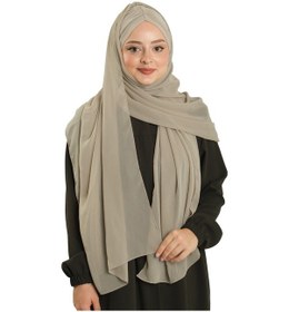 Resim Hürrem Bone Bej Pratik Hazır Geçmeli Bone Şal Şifon Drapeli 2507 12 bej 