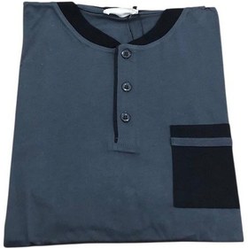 Resim Pijamoni Erkek %100 Pamuk Penye Mevsimlik Uzun Kollu Pijama Takımı 6840 Füme 