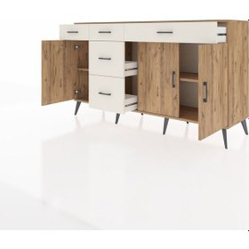 Resim Hyperion Konsol 2 Raflı 5 Çekmeceli 3 Kapaklı 176x44x99 Çam-çam/aytaşı Atlas Çam - Atlas Çam 