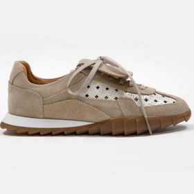 Resim NILUFARR Minova Bej Hakiki Deri Kadın Sneaker 