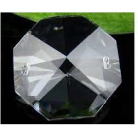 Resim Turuncu 14 mm Şeffaf Octagon Avize Taşı 30 Adet, Parlak ve Şık Dekorasyon. 