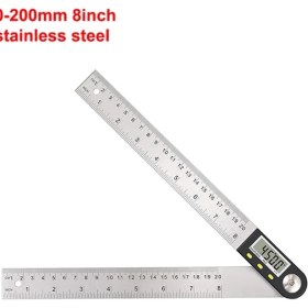 Resim Liyao 200MM Plastik 200MM Açı Cetvel Gonyometre Açı Bulucu Ölçer Metre Iletki Elektronik Dijital 360 Derece 2 In 1 Çok Fonksiyonlu Inklinometre (Yurt Dışından) 