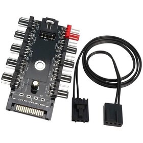 Resim 4-3 Pinli Fan Çoklayıcı Hub Pwm Fan Kontrolcüsü 10 Port 12v Pc Fan Çoklayıcı 