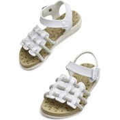 Resim 8454 Rahat Taban Kız Çocuk Sandalet Terlik Çocuk Taşlı Sandalet Beyaz 