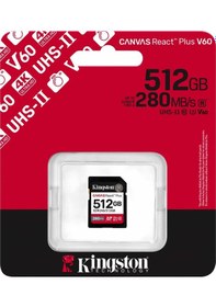 Resim Kingston SDR2V6 Canvas React Plus V60 512 GB D Hafıza Kartı 