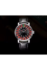 Resim OLEVS RULET LI%GE MODELİ ERKEK KOL SAATİ RULET SAAT siyah deri kordonlu 