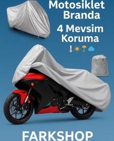 Resim FARKSHP Kral Motor Kr-08 Vega Elektrikli Lüx Kalite Kalın 4 Mevsim Koruma Gri 