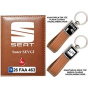 Resim Plakanıza Özel Seat Logolu Taba Ruhsat Kabı Ve Anahtarlık 