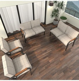 Resim Mygusi Hayal Kanepe Koltuk Takımı Metal - 2+2+1+1 Krem 