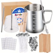 Resim BlingFun Mum Yapım Seti - 600ml Mum Dökme Kabı, 2 Çeşit Mum Fitili, Fitil Yapışkanları, Fitil Tutucular, Fitil Yerleştirme Tüpleri, DIY Sanat ve El İşi Kiti 