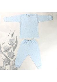 Resim Sebi Bebe Mini Çiçekli Pijama Takımı 9127 Açık Mavi 